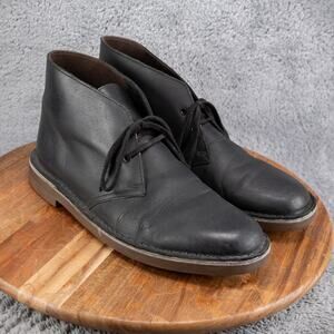 Men's Clark Leather Chukka Boot Black Size 9 1/2 Great Condition!